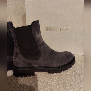 Jimmy Choo grey suede booties size 6 or 37 1/2  barely worn